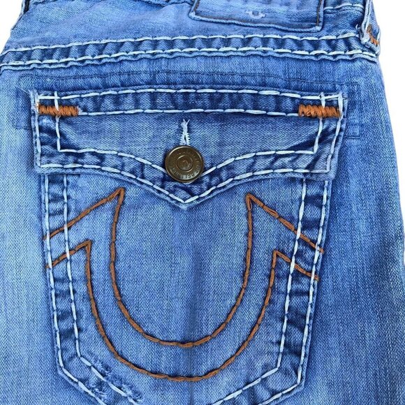 Rare True Religion Jeans Size 40 RICKY FLAP T Orange Stitch - Picture 6 of 13